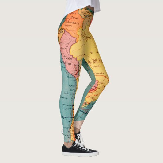  kaart Zuid-Amerika Brazilië Argentinië  Leggings (Rechts)