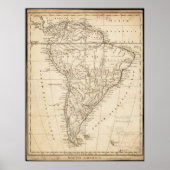  kaart Zuid-Amerika Poster (Voorkant)