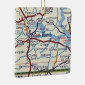  kaart Zuid-Boston VA Keramisch Ornament (Rechts)