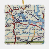  kaart Zuid-Boston VA Keramisch Ornament (Voorkant)