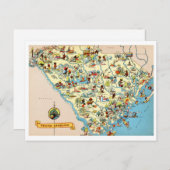  kaart Zuid-Carolina (Voorkant / Achterkant)