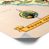 kaart Zuid-Carolina Poster (Hoek)