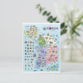 Kaart Zuid-Korea (Staand voorkant)