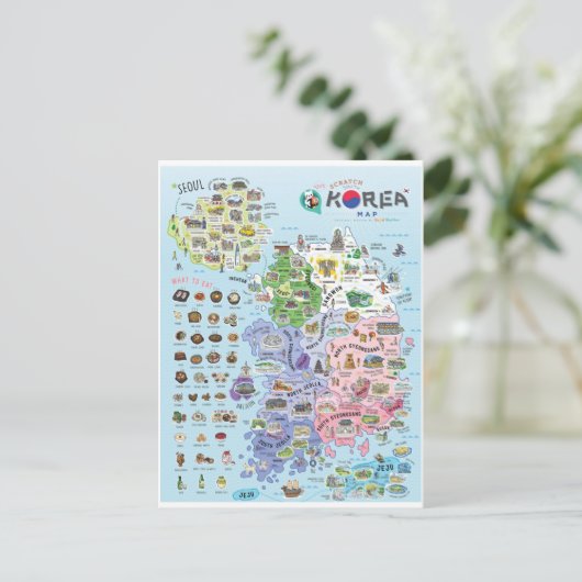 Kaart Zuid-Korea (Staand voorkant)