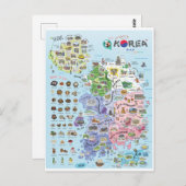 Kaart Zuid-Korea (Voorkant / Achterkant)