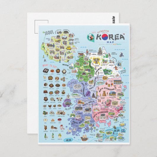 Kaart Zuid-Korea (Voorkant / Achterkant)