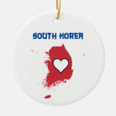 Kaart Zuid-Korea Keramisch Ornament (Voorkant)