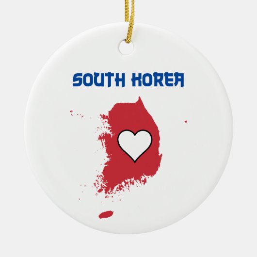 Kaart Zuid-Korea Keramisch Ornament (Voorkant)