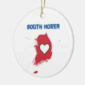 Kaart Zuid-Korea Keramisch Ornament (Links)