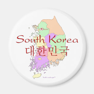 Kaart Zuid-Korea Magneet