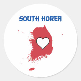 Kaart Zuid-Korea Ronde Sticker