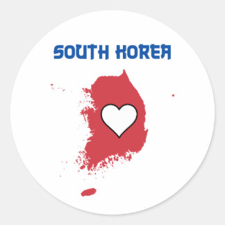 Kaart Zuid-Korea Ronde Sticker