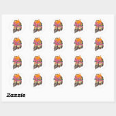 Kaart Zuid-Korea Ronde Sticker (Vel)