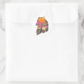 Kaart Zuid-Korea Ronde Sticker (Tas)