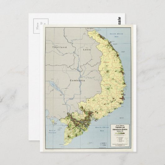 kaart Zuid-Vietnam september 1972 (Voorkant / Achterkant)