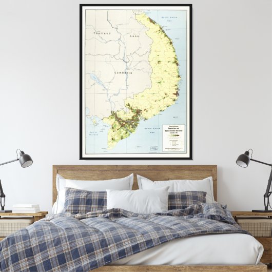 kaart Zuid-Vietnam september 1972 Canvas Afdruk (Insitu (Slaapkamer))