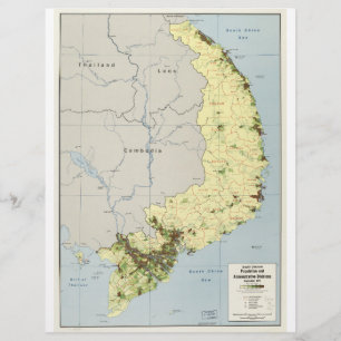 kaart Zuid-Vietnam september 1972 Persoonlijk Briefhoofd