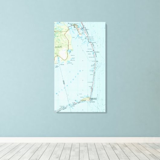  kaart Zuidelijke Banken (1957) Canvas Afdruk (Insitu (Houten vloer))