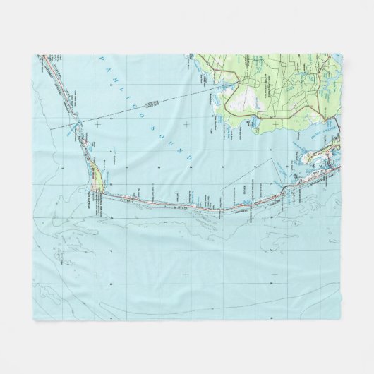  kaart Zuidelijke Banken (1957) Fleece Deken (Voorkant (Horizontaal))