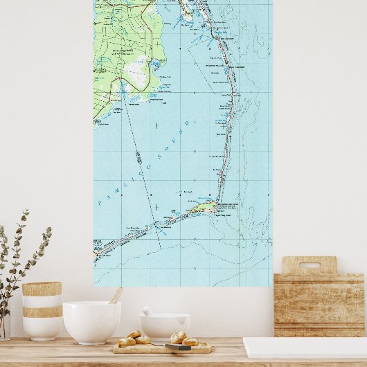  kaart Zuidelijke Banken (1957) Poster (Keuken)