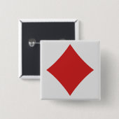 Kaartafspeelknoppen - Diamond Vierkante Button 5,1 Cm (Voorkant /achterkant)