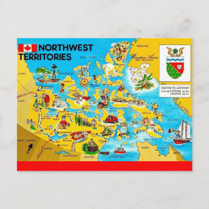Kaartansicht Noordwest Territories Briefkaart