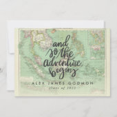  kaartavontuur begint uniek afstuderen aankondiging (Voorkant)