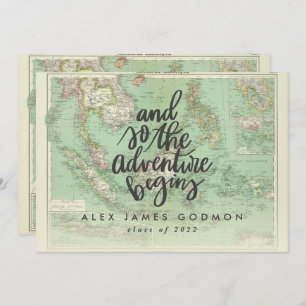  kaartavontuur begint uniek afstuderen aankondiging