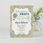  kaartavontuur wacht op uitnodiging van baby showe (Staand voorkant)