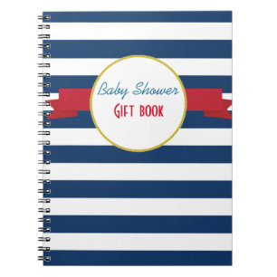 Kaartboek Nautical Baby shower. Notitieboek