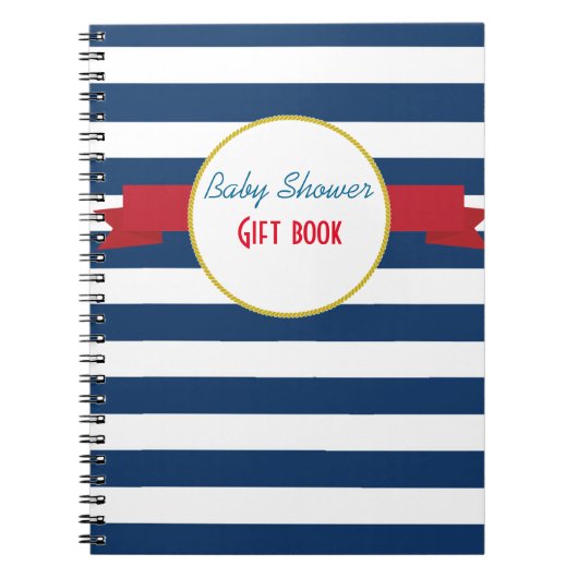 Kaartboek Nautical Baby shower. Notitieboek (Voorkant)