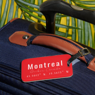 kaartcoördinaten van Montreal Bagagelabel