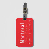 kaartcoördinaten van Montreal Bagagelabel (Voorkant (verticaal))