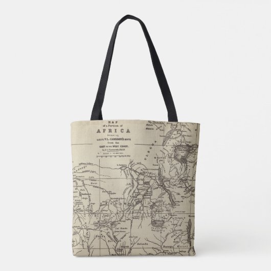 Kaartdeel van Afrika | Route van Cameron Tote Bag (Achterkant)