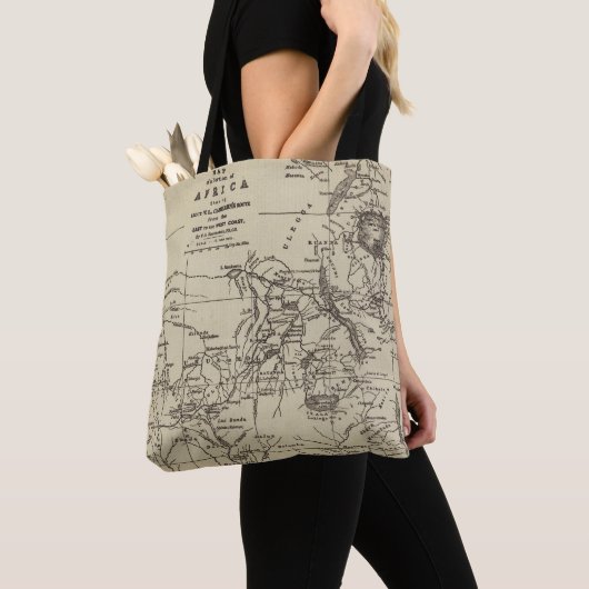 Kaartdeel van Afrika | Route van Cameron Tote Bag (Dichtbij)
