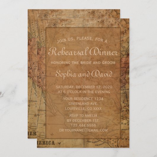  Kaartebestemming repetitie binnenste uitnodigen Kaart (Voorkant / Achterkant)