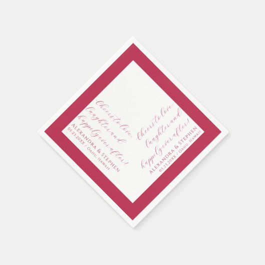 Kaarten aan liefde Modern Script Viva Magenta Servet (Hoek)