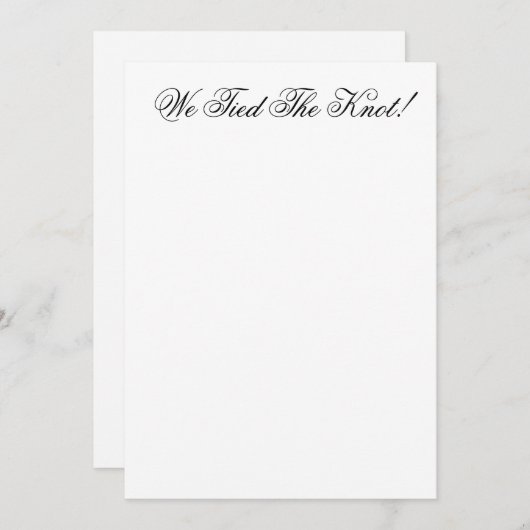 Kaarten  aankondiging bruiloft (Voorkant / Achterkant)