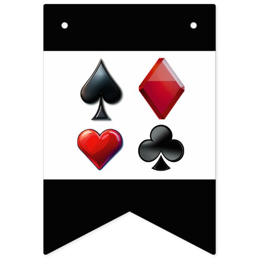 Kaarten afspelen Casino Poker Happy Birthday Banne Vlaggetjes (Eerste vlag)