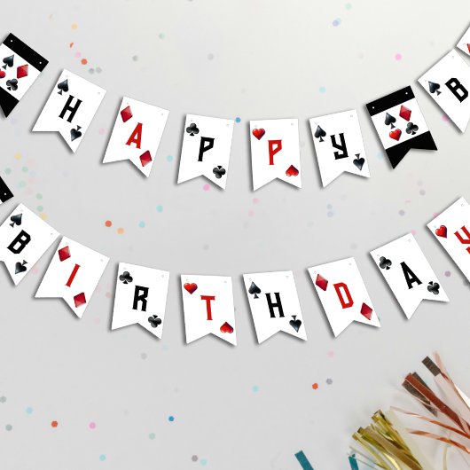 Kaarten afspelen Casino Poker Happy Birthday Banne Vlaggetjes