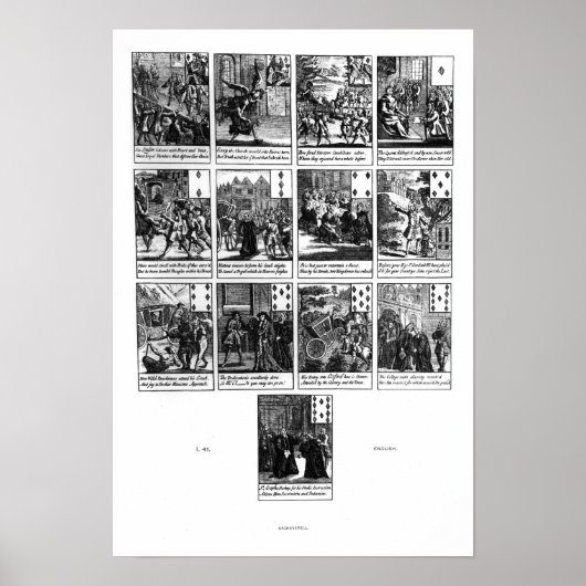 Kaarten afspelen die het impacment weergeven poster (Voorkant)