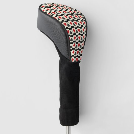 Kaarten afspelen Kwartet Patroon Golfheadcover (Schuin)