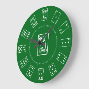 Kaarten afspelen op een Kelly Green Table Grote Klok