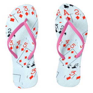 Kaarten afspelen op vijf, teenslippers