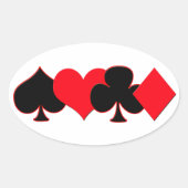 Kaarten afspelen ovale sticker (Voorkant)