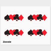 Kaarten afspelen ovale sticker (Vel)