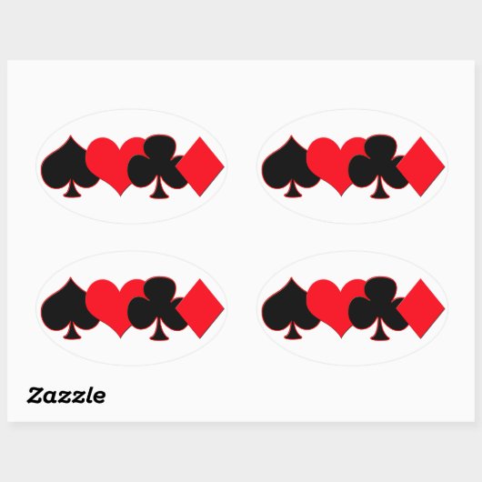 Kaarten afspelen ovale sticker (Vel)