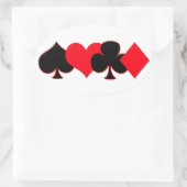 Kaarten afspelen ovale sticker (Tas)