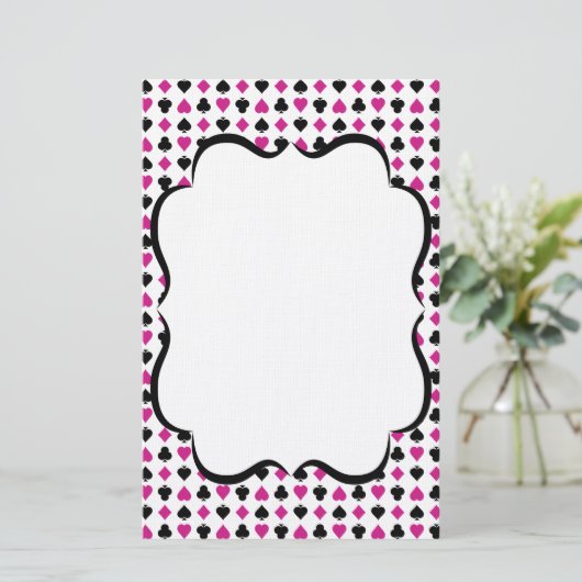 Kaarten afspelen Roze en Zwart (Staand voorkant)