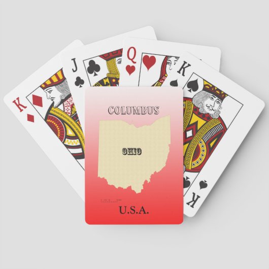 Kaarten afspelen - Staatskaart van Ohio met stad (Achterkant)